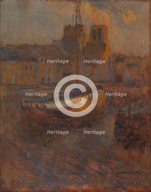 Ships at Anchor, Cherbourg no. II, n.d. Creator: Frank Edwin Scott.