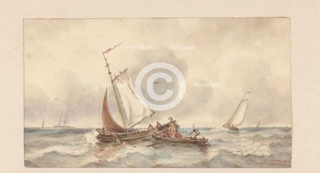Ships at sea, 1829-1879. Creator: Ary Pleijsier.