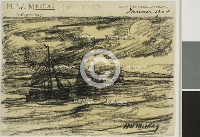 Ships at Sea, 1908. Creator: Hendrik Willem Mesdag.