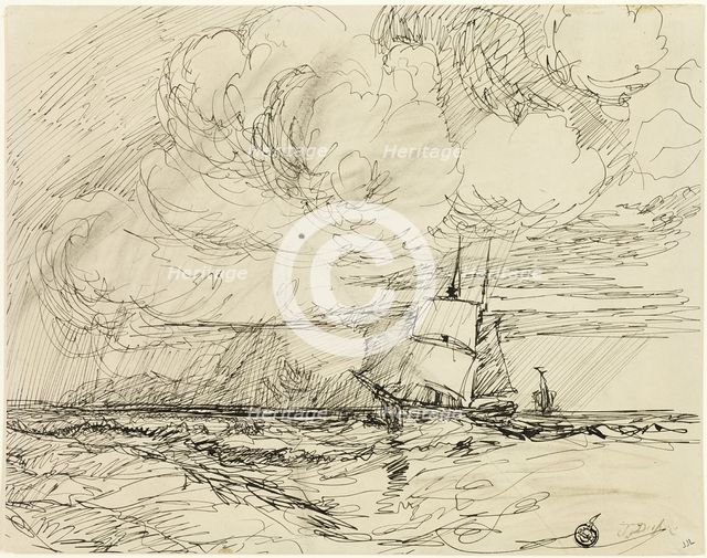 Ships at Sea During Storm, 1830/49.