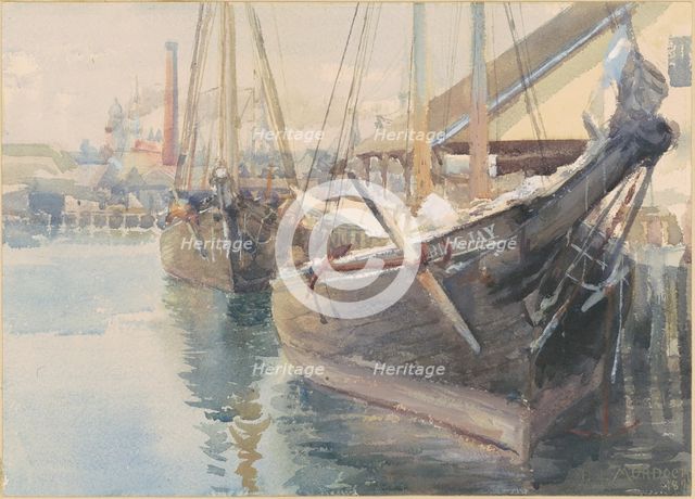 Ships at the Dock, 1893. Creator: Dora Louise Murdoch.