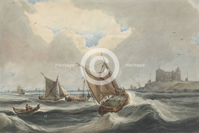 Ships at the port of Vlissingen, 1814. Creator: Francois Louis Thomas Francia.