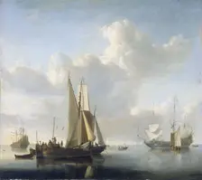 Ships before the Coast, after 1670. Creator: Willem van de Velde the Younger