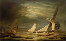 Ships by Moonlight, c1850s. Creator: Unknown