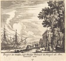 Ships, Fondamenti Novi, Naples, 1681. Creator: Melchior Küsel