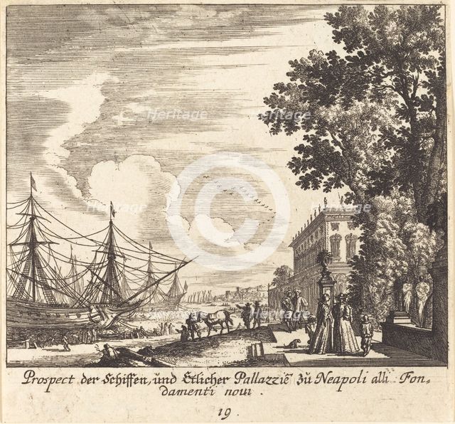 Ships, Fondamenti Novi, Naples, 1681. Creator: Melchior Küsel.
