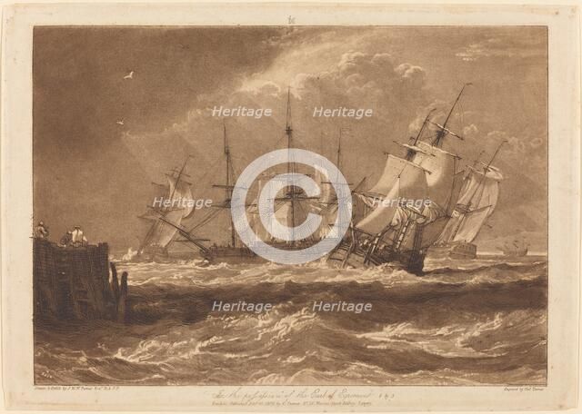 Ships in a Breeze, published 1808. Creator: JMW Turner.
