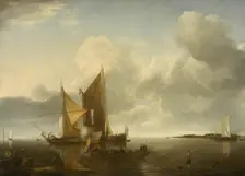 Ships in a Calm, between c1650 and c1655. Creator: Jan van de Cappelle
