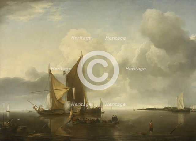 Ships in a Calm, between c1650 and c1655. Creator: Jan van de Cappelle.