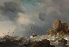 Ships in a Gale, 1660. Creator: Willem van de Velde the Younger