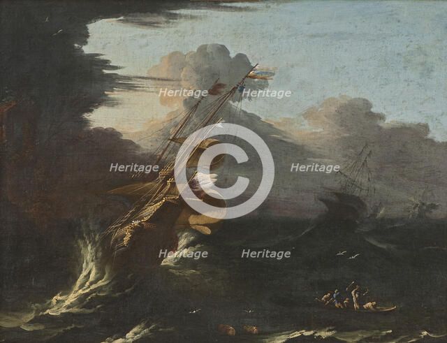 Ships in a Gale. Creator: Unknown.