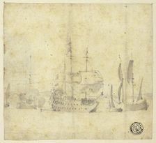 Ships in a Harbor, n.d. Creator: Willem van de Velde the Younger