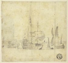 Ships in a Harbor, n.d. Creator: Willem van de Velde the Younger