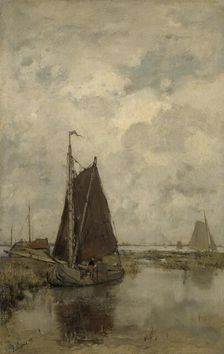 Ships in Dull Weather, 1877. Creator: Jacob Henricus Maris