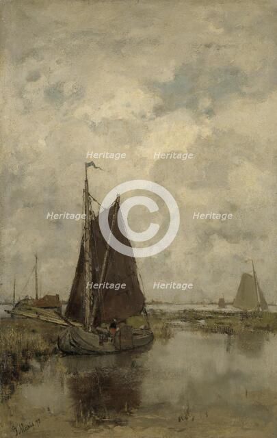 Ships in Dull Weather, 1877. Creator: Jacob Henricus Maris.