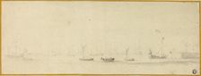 Ships in Full Sail with Small Boats, n.d. Creator: Willem van de Velde the Younger
