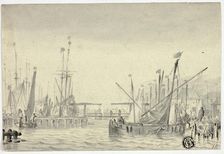 Ships in Harbor, n.d. Creator: Pieter Coopse