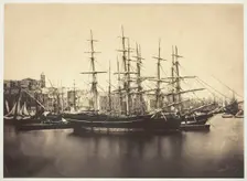 Ships in the Harbor at Sète, 1857. Creator: Gustave Le Gray