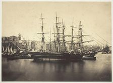 Ships in the Harbor at Sète, 1857. Creator: Gustave Le Gray
