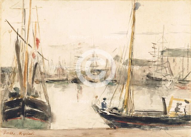 Ships in the Harbor, c1875. Creator: Berthe Morisot.
