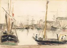 Ships in the Harbor, c1875. Creator: Berthe Morisot