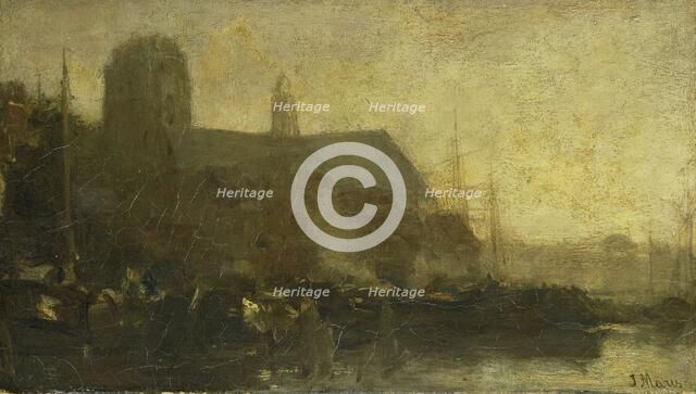 Ships in the port of Dordrecht, 1880-1899. Creator: Jacob Henricus Maris.