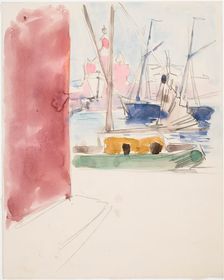 Ships in the southern harbor, sketch, c1900. Creator: Akseli Gallen-Kallela