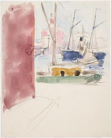 Ships in the southern harbor, sketch, c1900. Creator: Akseli Gallen-Kallela