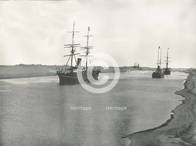 Ships on the Suez Canal, Kantara, Egypt, 1895.  Creator: W & S Ltd.