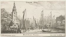 Ships of Amsterdam: Canal near Amsterdam and Tower of Monkel. Creator: Reinier Nooms (Dutch, c. 1623-1667)