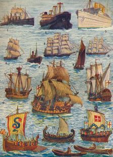 Ships of many kinds and many centuries c1934
