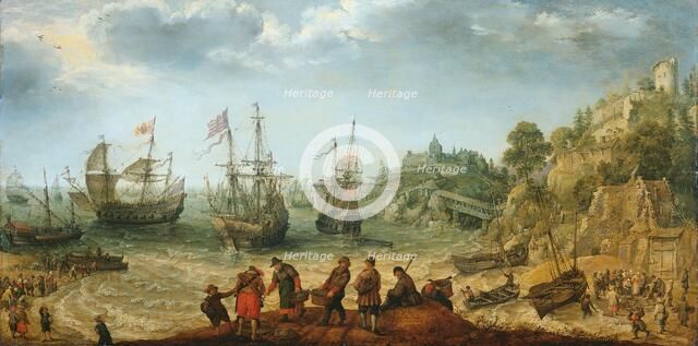 Ships off a Rocky Coast, 1621. Creator: Adam Willaerts.