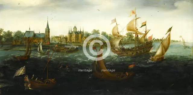 Ships off IJsselmonde, 1617. Creator: Aert Anthonisz.