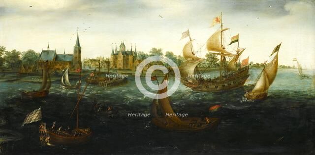 Ships off IJsselmonde, 1617. Creator: Aert Anthonisz.