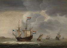 Ships off the Coast, c.1652. Creator: Jacob Gerritz Loef