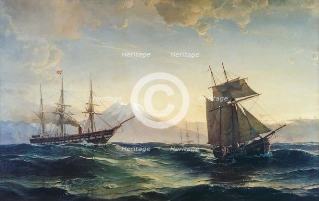 Ships off the Coast of Iceland, 1878. Creator: Carl Frederik Sorensen.