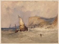 Ships Off Whitby, mid 19th century. Creator: Clarkson Stanfield