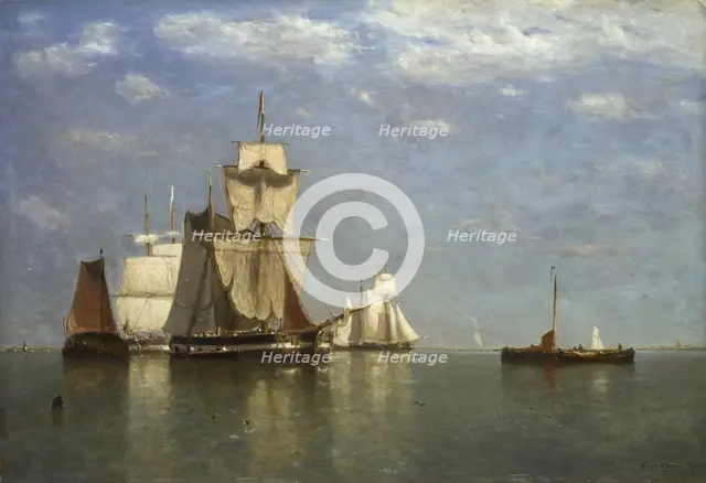 Ships lying off Flushing, 1869. Artist: Clays, Paul Jean (1819-1900)