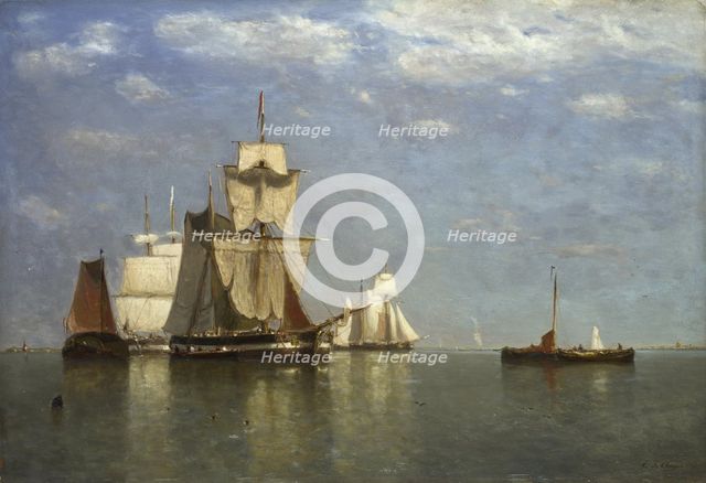 Ships lying off Flushing, 1869. Artist: Clays, Paul Jean (1819-1900)