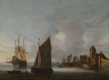 Ships near Zierikzee with the Zuidhavenpoort in the Background, c.1640-c.1650. Creator: Hendrick van Anthonissen