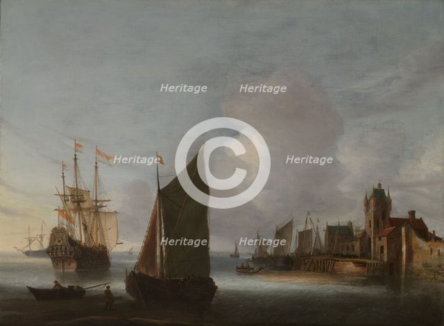 Ships near Zierikzee with the Zuidhavenpoort in the Background, c.1640-c.1650. Creator: Hendrick van Anthonissen.