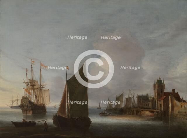 Ships near Zierikzee with the Zuidhavenpoort in the Background, c.1640-c.1650. Creator: Hendrick van Anthonissen.