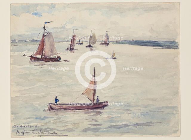 Ships near Dordrecht, 1887. Creator: Carel Nicolaas Storm.