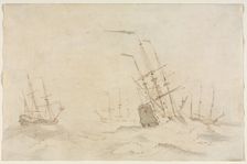 Ships, second half 1600s. Creator: Ludolf Backhuysen (Dutch, 1631-1708)