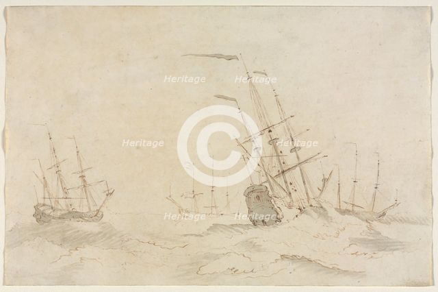 Ships, second half 1600s. Creator: Ludolf Backhuysen (Dutch, 1631-1708).