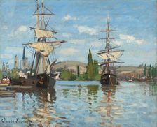 Ships Riding on the Seine at Rouen, 1872/1873. Creator: Claude Monet