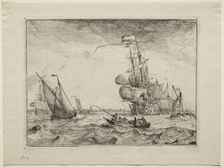 Ships Under Full Sail, 1701. Creator: Ludolf Backhuysen (Dutch, 1631-1708); Ludolf Backhuysen (Dutch, 1631-1708)