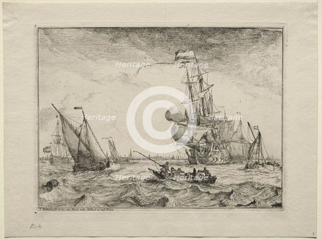 Ships Under Full Sail, 1701. Creator: Ludolf Backhuysen (Dutch, 1631-1708); Ludolf Backhuysen (Dutch, 1631-1708).
