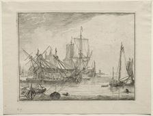 Ships Under Repair, 1701. Creator: Ludolf Backhuysen (Dutch, 1631-1708); Ludolf Backhuysen (Dutch, 1631-1708)