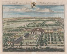 Shipton Moyne, The Seat of Walter Estcourt, Esq., [1712] reissued 1768. Creator: Johannes Kip